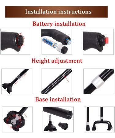 Professional LED Walking Cane Crutches Forearm Crutches Designed for Disabled People Walker Comfortable Safe Crutch Lightweight Aluminum Alloy - Adjustable Height Lightweight Walking Aid (Bathing Brown - Buy Online on GoSupps.com