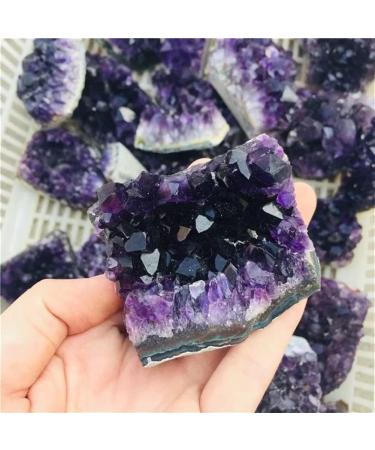 1pc 40g-55g Purple Feng Shui Natural Amethyst Crystal Quartz Drusy Geode Cluster Stone Decoration Ornament Feng Shui Decoration Natural Stones and Minerals - Buy Online on GoSupps.com