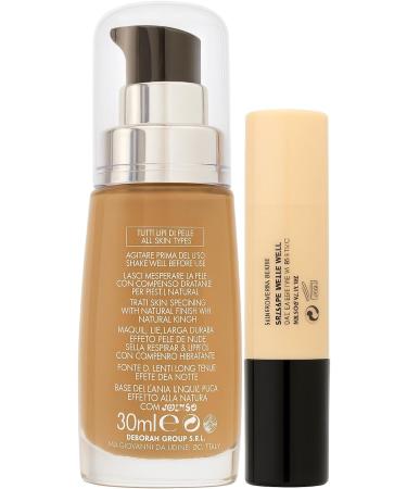  DEBORAH Deborah Milano 24 Hour Nude Perfect Foundation + 24 Hour Perfect Concealer | Bare Skin Effect | Long Wear with DH Oxygen Complex and SPF 20 | Medium Coverage | Nude 05 Medium Beige - Buy Online on GoSupps.com