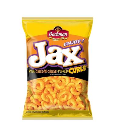 Bachman Jax Cheddar Cheese Puffed Curls 8.5 Oz Bags (3 Bags) 9.75 Ounce (Pack of 3)