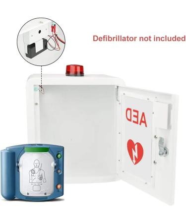 Buy Qianmei Wall-Mounted AED Defibrillator Storage Cabinet | First Aid Set with Alarm & Key for Office & Nursing Home | Compatible with Most AED Models - Buy Online on GoSupps.com