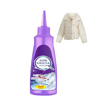 Laundry Spot Stain Remover - Laundry Stain Remover | 120ml Wash Free Spot Cleaner for Clothes Laundry Removes Pet Stains Red Wine Grease Ink & Coffee Stains Fast Purble