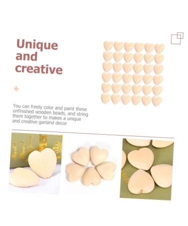 Ibasenice 50 Peach Herz Wooden Pearls for Bracelet Making | Unfinished Valentine Love Spacer Beads 2x2cm - Buy Online on GoSupps.com