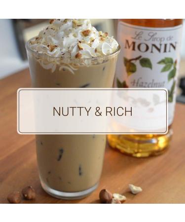 Monin Hazelnut Syrup 750ml - Nutty Caramelized Flavor for Mochas, Lattes & Cocktails | Non-GMO & Gluten-Free - Buy Online on GoSupps.com