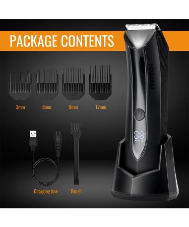 Men's Body Hair Trimmer - Wet/Dry Ceramic Blade Pubic Hair Groomer with Recharge Dock - Cordless Manscaping Tool - Buy Online on GoSupps.com