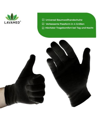 LAVAMED Dermatest Black Cotton Gloves - 100% Pure Cotton Protective Gloves (Size 6 S) for International Shipping - Buy Online on GoSupps.com