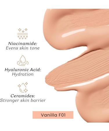 Color.Cupid Truly Me Liquid Foundation | High Coverage Easy Blend | Everyday Comfort Longwear Second skin finish | Triple power of Niacinamide Ceramides and Hyaluronic Acid | Vanilla | 30ml - Buy Online on GoSupps.com