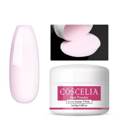 COSCELIA Nail Set Powder Pink 8g for 3D Nail Extensions No Lamp Required A01-002
