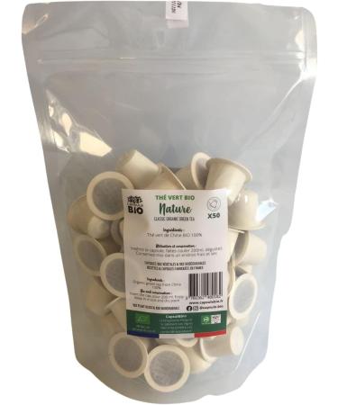 CAPSUL&BIO Th Vert de Chine nature - 50 Capsules Biod gradables - Compatible avec les machines Nespresso - 100% V g tales - Rapide et Sain - Fabrication Fran aise 1 Unit (Lot de 50) - Buy Online on GoSupps.com