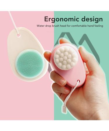Double Sided Cleansing Brush Exfoliator Soft Silicone Cleansing Brush Facial Exfoliation Blackheads Pores for Deep Cleansing Skin Care - Buy Online on GoSupps.com