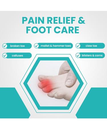 10 Pack Hammer Toe Corrector & Toe Splint - Orthopedic Brace Cushioned Bandages for Broken & Crooked Toes - Heal Wrap Separators (Black 5L + 5S - Buy Online on GoSupps.com