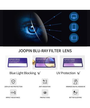 Joopin Blue Light Filter Glasses for Men & Women | Stylish Vintage Gaming & Computer Glasses | Reduces Eye Strain & Digital Fatigue - Buy Online on GoSupps.com