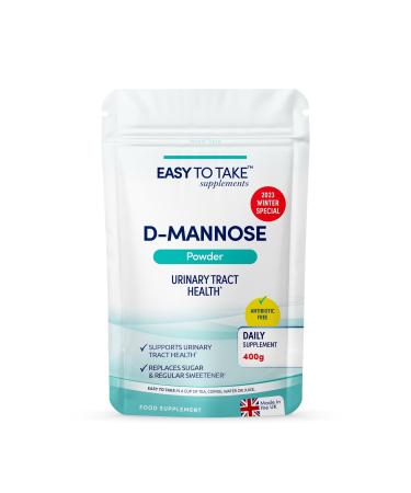 EASY TO TAKE D-Mannose Powder | High-Strength UTI Support | 100% Pure D-Mannose Supplement for Urinary Tract & Bladder Health (400 Grams) 1.00 g (Pack of 1)