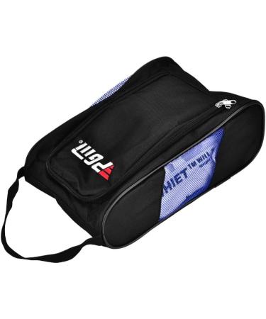 Golf Shoes Bag | Portable Breathable Double Zipper Carrier | Black+Blue - Buy Online on GoSupps.com