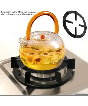 Coffee Pot Shelf Stainless Iron Black Moka Coffee Pot Shelf Round Stove Support Rack Kitchen Tools - Buy Online on GoSupps.com