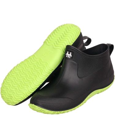 Celanda Waterproof Rain Boots for Women - Non-Slip Ankle Garden Boots for Camping, Lawn Care & Gardening - Size 6.5 Black/Green - Buy Online on GoSupps.com