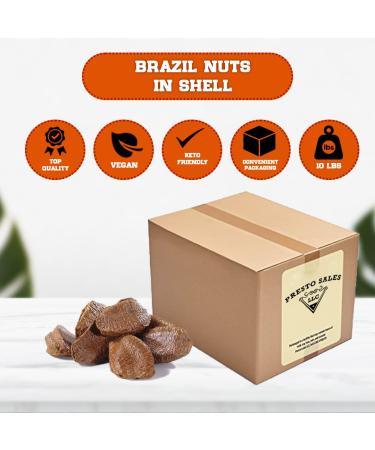 Buy Premium Raw Brazil Nuts In Shell - 10 lbs | Keto Vegan Non-GMO | High-Protein Snack | Convenient Packaging by Presto Sales - Buy Online on GoSupps.com