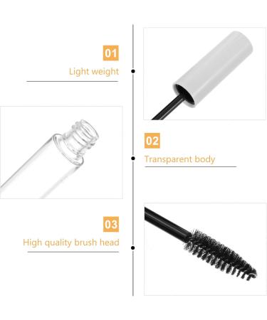 Healeved 10pcs Eyelash Tube Eyelash Mascara Eyelash Wand Tube Mascara Bottles Empty Cosmetic Plastic White - Buy Online on GoSupps.com