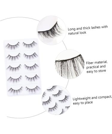 minkissy 5 Pairs False Eyelashes Eyelash Faux Dramatic Eyelashes 3d Eyelashes False Lashes Hair Eyelashes Hair Eye Lashes Fake Eyelashes Artificial Fiber Slim Tool - Buy Online on GoSupps.com