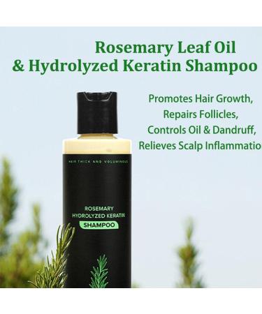 Rosemary Shampoo with Hydrolyzed Keratin for Hair Growth and Thickening - 100ml - Natural Shampoo for Men & Women - Moisturizing and Fortifying Formula (3) - Buy Online on GoSupps.com
