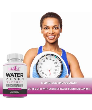 Natural Water Retention Pills for Women - Bloating Relief with Vitamin B6, Dandelion & Green Tea - Diuretic Detox Capsules for Water Draining, Bloating & Swelling - 60 Caps (2 Months Supply) - LadyMe - Buy Online on GoSupps.com