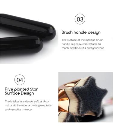 Teksome Foundation Brush Contour Soft Makeup Brush Pentagram Shaped Women Cosmetics Buffing Blending Brush with Ergonomic Handle for Business Trip Dating - Buy Online on GoSupps.com