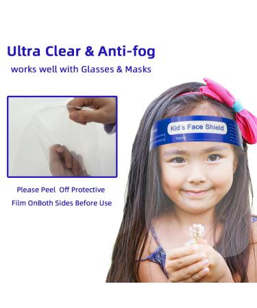 aaGlow 10 PCS Kids Face Shield - Safety Protective Anti-fog Visor for Boys & Girls with Comfort Sponge - Buy Online on GoSupps.com