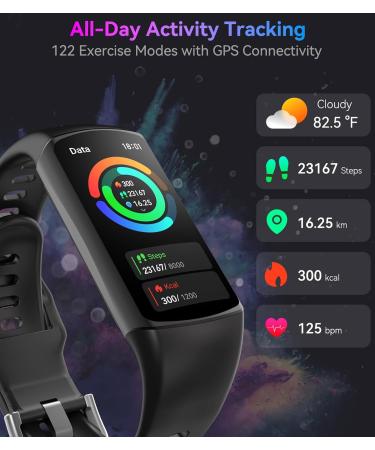 Bestinn Smart Watch Fitness Tracker with 24/7 Heart Rate Blood Oxygen Blood Pressure Monitor Sleep Tracker 120 Sports Modes Activity Tracker Step Calorie IP68 Waterproof for Andriod iPhone Women Men - Black - Buy Online on GoSupps.com