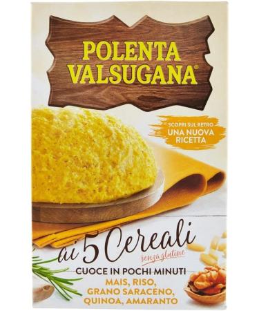 6x Valsugana Polenta with 5 Grains - Quick Gluten-Free Meal (350g Pack) - Crispy Corn Buckwheat Quinoa & Amaranth - Buy Online on GoSupps.com