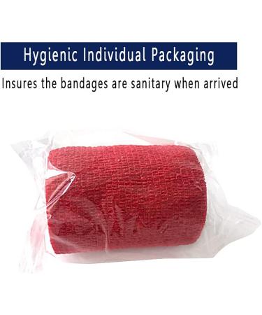 12-Pack MINGYUE Self Adhesive Bandage Wrap - Red Athletic Tape for Wrist, Ankle & Sports Injuries - Buy Online on GoSupps.com