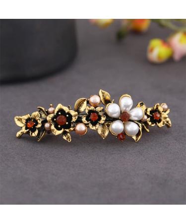 3PCS Retro Rhinestone Flower Hair Barrettes - Elegant Vintage Clips for Women | Stylish Hair Accessories - Buy Online on GoSupps.com