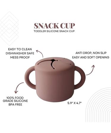 Jollytot Silicone Snack Cup - Travel-friendly No Spill Food Container for Kids - Dishwasher Safe Snack Keeper - Trendy Snack (Rosewood) - Buy Online on GoSupps.com
