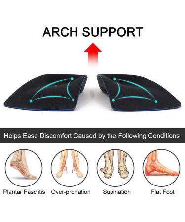 Dr. Foot's 3/4 Orthotic Inserts for Flat Feet & Plantar Fasciitis - Self-Adhesive Half Insoles (Men's 6.5-8.5 / Women's 7.5-9.5) - Relief for Over-Pronation & Heel Spurs - Buy Online on GoSupps.com