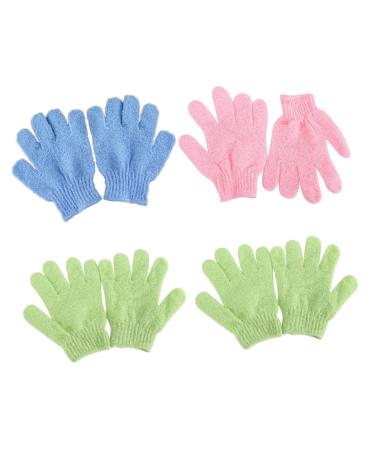 4 Pairs Exfoliating Shower Gloves - Medium Bath Scrub Body Exfoliator for Soft Skin - Buy Online on GoSupps.com