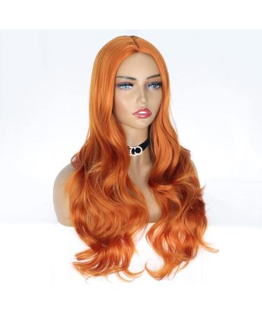 Colorfulpanda Long Wavy Orange Ginger Wig for Women - Realistic Synthetic Hair for Everyday and Halloween Parties - Buy Online on GoSupps.com