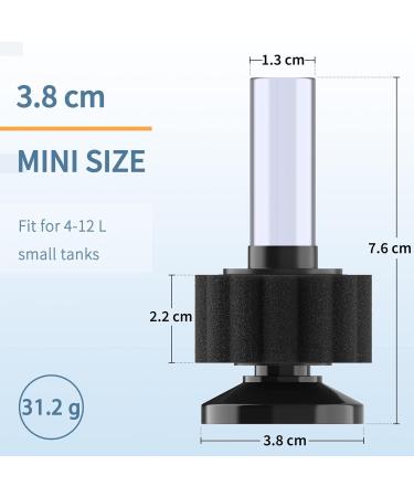 Pawfly Nano Bio-Sponge Filter Kit for Small Aquariums (4-12L) - Quiet Betta & Shrimp Foam Filter with Airline Hose - Buy Online on GoSupps.com