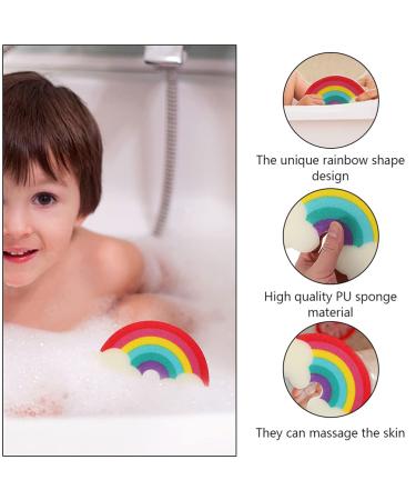 Soft Rainbow Bath Sponges - 3pcs Body Shower Loofah Scrubber for Ultimate Clean & Comfort - Buy Online on GoSupps.com