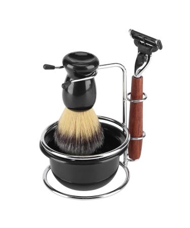Wet Razor Set for Men | 5-in-1 Shaving Brush | Traditional Barber Manual Razor | Stainless Steel with Holder - Buy Online on GoSupps.com