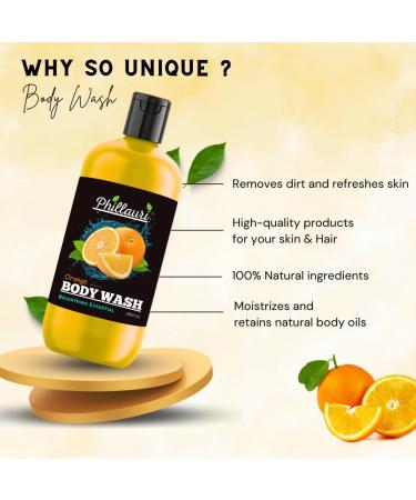Shop Orange Body Wash - Moisturizing Shower Gel for Men & Women | Skin Clearing Formula | 200 ml - Buy Online on GoSupps.com