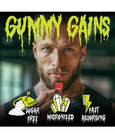Mean Creatine Monohydrate Gummies - Sugar Free Vegan Keto - 30 Servings Strawberry - Fast Absorbing Tasty & Convenient - 120 Count for Men & Women - Buy Online on GoSupps.com