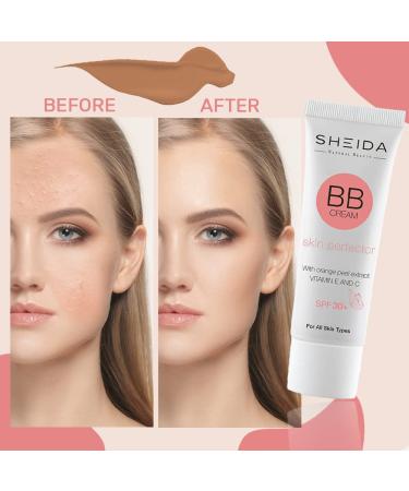 Sheida BB Cream 50ml SPF 30 - UVA+UVB Protected Skin Perfector with Orange Peel Extract - Moisturizing Mineral Sunscreen for Flawless Coverage and Line Repair - Buy Online on GoSupps.com