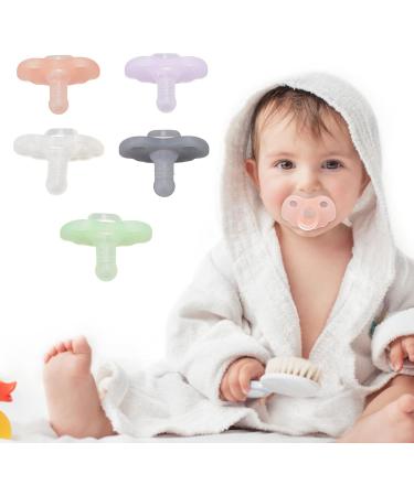 Baby Silicone Pacifier 5 Pieces Bite Resistant Washable Portable Silicone Pacifier for Baby Type 1 - Buy Online on GoSupps.com