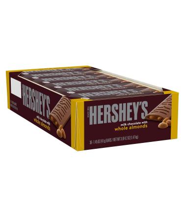 HERSHEY'S Milk Chocolate with Almonds Candy, Bulk, 1.45 oz Bars (36 ct)