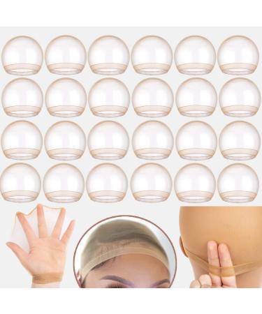 12Packs 24pieces Hd Wig Caps Ultra Thin Stocking Cap sheer Wig Cap Hair Net For Weave Nylon Stretch Mesh Wig Cap Hd Wig Caps For Wigs HD Wig Caps 12pack/24pcs