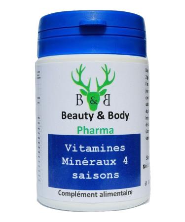 Vitamins and Minerals - Vitality Complex for Men and Women - 60 Multivitamin Capsules - 100% of Daily Reference Values ??- Made in France