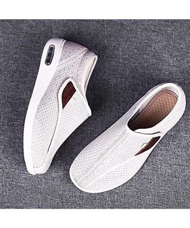 SDD Women's Diabetic Shoes - Lightweight Wide Width, Adjustable Closure Sneakers for Diabetic Edema & Plantar Fasciitis- Beige, Size 44 - Buy Online on GoSupps.com