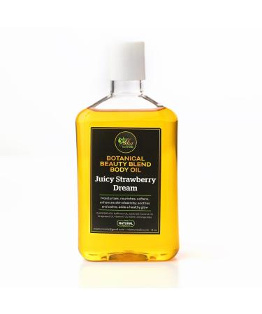 Mia More Oils Botanical Beauty Blend Body Oil for Women 8 oz | Natural Moisturizer with Jojoba Coconut & Vitamin E Oils | Hydrates & Nourishes Dry Sensitive Skin |Juicy Strawberry Dream