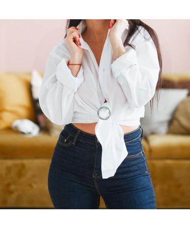 Fashion Metal Circle Scarf Ring Clips Set for Women - 6 PCS Waist Buckle T-Shirt Tie Pin Clips for Clothes, Hat, Belt Decoration - Buy Online on GoSupps.com