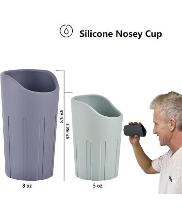 GUDUGUDU Silicone Nosey Cup Combo (5oz & 8oz) for Elderly - Easy Drink Cup for Neck Injuries, Dysphagia, and Elderly Individuals - Buy Online on GoSupps.com