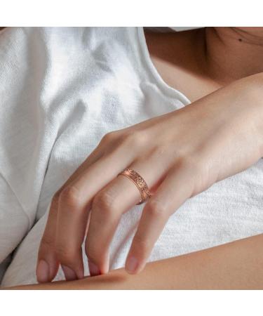 Vicmag 2PCS Copper Rings for Women | Ultra Strength Magnetic 99.99% Solid Pure Copper | Adjustable | Gift Box Included | Set of 2 Copper Leaf & Flower Rings - Buy Online on GoSupps.com